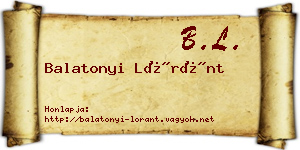 Balatonyi Lóránt névjegykártya